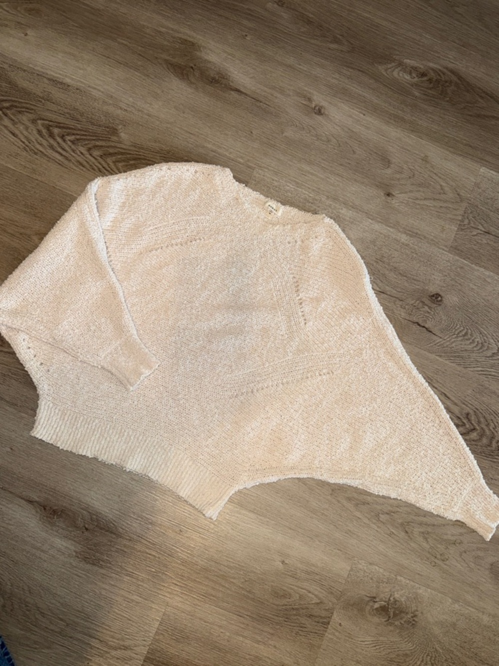 debut Soft Cream Textured Crewneck Sweater
